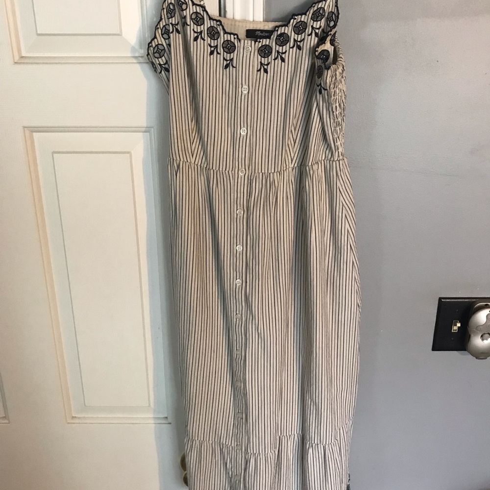 Madewell embroidered midi dress